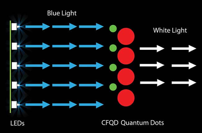 带量子点的蓝色LED
