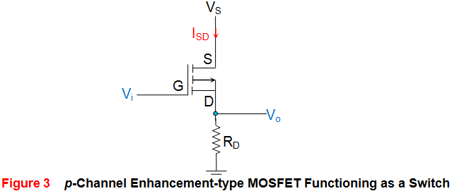 P通道增强型MOSFET作为开关功能