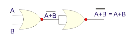 使用NOR GATE实现或门