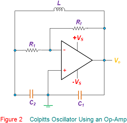 使用opamp的Colpitts振荡器
