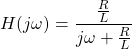 \开始{对齐*}ΔH（J \欧米加）= \压裂{\压裂{R} {L}} {Ĵ\欧米加+ \压裂{R} {L}} \ {端对齐*}