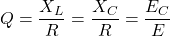 \ begin {aligne *} q = \ frac {x_ {l}} {r} = \ frac {x_ {c}} {r} = \ frac {e__ {e_ {e_ {c}} {e} \ neg {alight *}