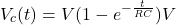 \ begin {align *} v_c（t）= v（1  -  e ^ { -  \ frac {t} {r c}}）v \ neg {align *}