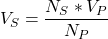{对齐*}\开始V_{年代}= \压裂{N_{年代}* V_ {P}} {N_ {P}}{对齐*}\结束