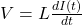 V = L \frac{dI(t)} {dt}