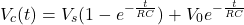 \ begin {aligal *} v_c（t）= v_s（1  -  e ^ { -  \ frac { -  t} {rc}}）+ v_0 e ^ { -  \ frac {t} {rc}} \ neg {align *}