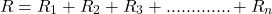 \ begin {align *} r = r_1 + r_2 + r_3 + ............. + r_n \ neg {align *}