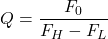 \ begin {align *} q = \ frac {f_0} {f_h  -  f_l} \ neg {align *}