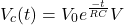 \ begin {aligne *} v_c（t）= v_0 e ^ {\ frac {-t} {rc}} v \ neg {sental *}