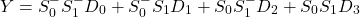 \ begin {align *} y = s_0 ^ -s_1 ^ -d_0 + s_0 ^ -s_1d_1 + s_0s_1 ^ -d_2 + s_0s_1d_3 \ end {align *}