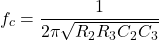 \ [f_c = \ frac {1} {2 \ pi \ sqrt {r_2r_3c_2c_3}}}}}}}}}