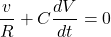 {对齐*}\ \开始压裂{v} {R} + C \压裂{dV} {dt} = 0 \{对齐*}结束
