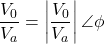 \ [\ frac {v_0} {v_a} = \ left | \ frac {v_0} {v_a} \右| \角度\ phi \]