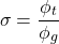 \ begin {arearation *} \ sigma = \ frac {\ phi_t} {\ phi_g} \ neg {arequation *}GydF4y2Ba