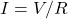\ begin {align *} i = v / r \ neg {align *}