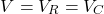 \ begin {align *} v = v_r = v_c \ neg {align *}