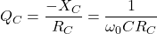 \ begin {align *} q_ {c} = \ frac {-x_ {c}} {r_ {c}} {r_ {c}} = \ frac {1} {\ oomega_ {0} cr_ {c}} \ end {align *}