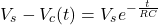 \ begin {align *} v_s  -  v_c（t）= v_s e ^ { -  \ frac {t} {rc}} \ neg {align *}