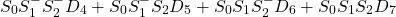 \{对齐*}开始S_0S_1 ^ -S_2 ^ -D_4 + S_0S_1 ^ -S_2D_5 + S_0S_1S_2 ^ -D_6 + S_0S_1S_2D_7 \{对齐*}结束